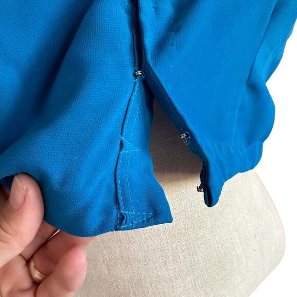 Womens Top Size Medium Blue Handmade Detailed Embroidery Crop Open Back Handsew - Picture 4 of 8